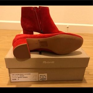 Madewell Red Suede Leather Lucien Boots Size 7